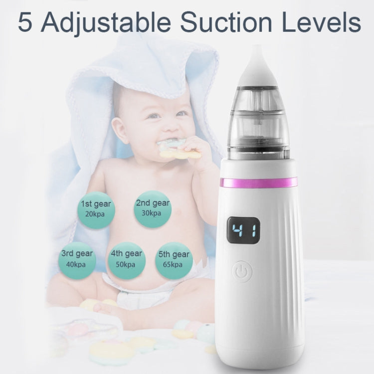 USB Charging Baby Snot Cleaner Electric Nasal Aspirator(White Purple) - Baby Care by buy2fix | Online Shopping UK | buy2fix