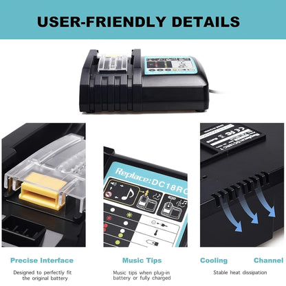 LUOMASHI For Makita 18V Lithium Battery Charger, Model: US Plug - Electric Saws & Accessories by LUOMASHI | Online Shopping UK | buy2fix