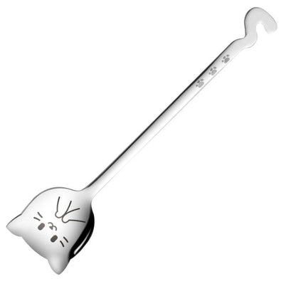 Kacheeg Stainless Steel Cats Spoon Cute Coffee Dessert Ladle Stirring Stick, Style: Smile - Cutlery Sets by Kacheeg | Online Shopping UK | buy2fix