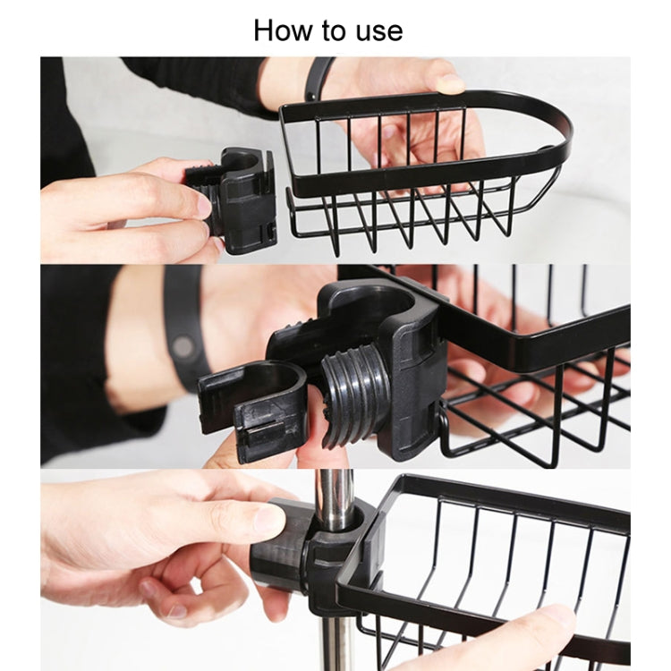 Kitchen Faucet Shelf No-Punch Sink Rag Drainage Basket Sponge Drainage Storage Rack, Style: C Black - Shelf by buy2fix | Online Shopping UK | buy2fix