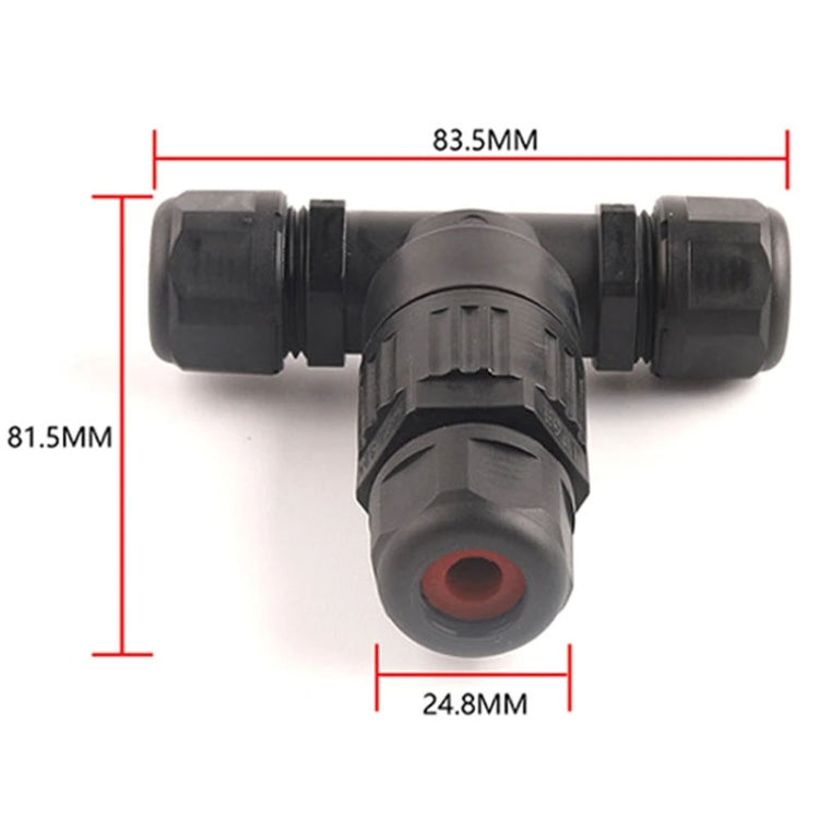 Outdoor T-Wire Terminal Block Three Pole Male And Female Docking Waterproof Connector(Black) - Connector & Plug by buy2fix | Online Shopping UK | buy2fix