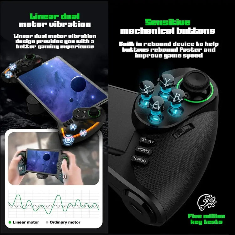 IPEGA Mechanical Gamepad Tablet Cell Phone Stretch Wireless Bluetooth Grip For N-S / P3 / PC / Switch / Android / IOS, Product color: Black - Gamepads by IPEGA | Online Shopping UK | buy2fix