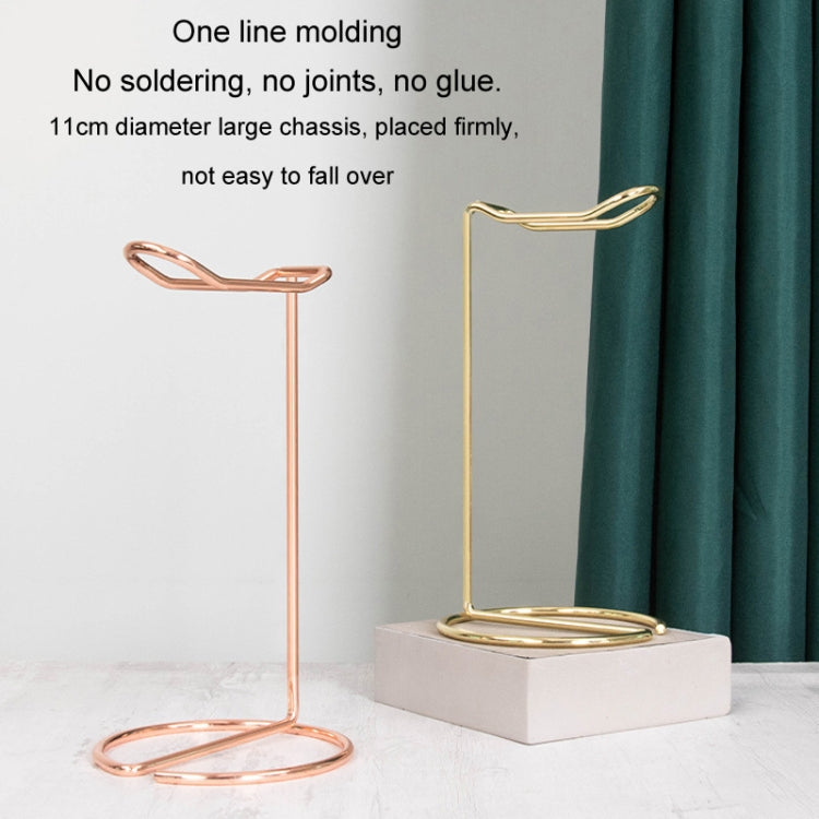 Metal Earphone Holder Desktop Earphone Hanging Rack Storage Display Stand(Rose Gold) - Headset Stand by buy2fix | Online Shopping UK | buy2fix