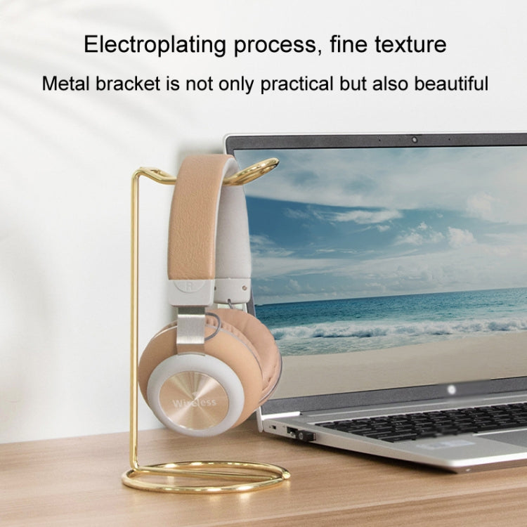 Metal Earphone Holder Desktop Earphone Hanging Rack Storage Display Stand(Rose Gold) - Headset Stand by buy2fix | Online Shopping UK | buy2fix