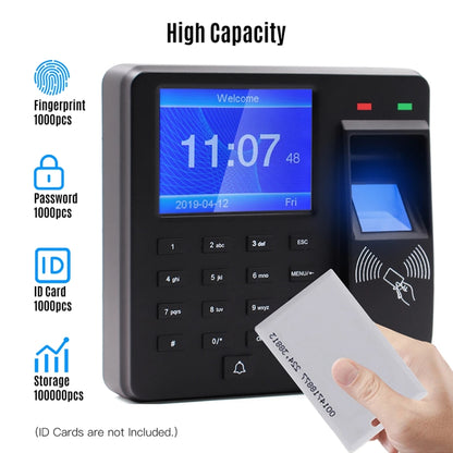 M10 Smart ID Card Recognition Fingerprint Access Control All-in-one Attendance Machine(English Version) - Attendance System by buy2fix | Online Shopping UK | buy2fix