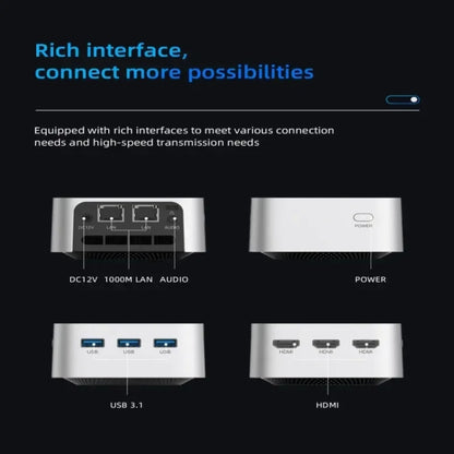 T8Plus Alder Lake-N100 4K Dual Band WIFI Bluetooth Office Game Portable Mini PC, Spec: 16G 256G EU Plug - Windows Mini PCs by buy2fix | Online Shopping UK | buy2fix