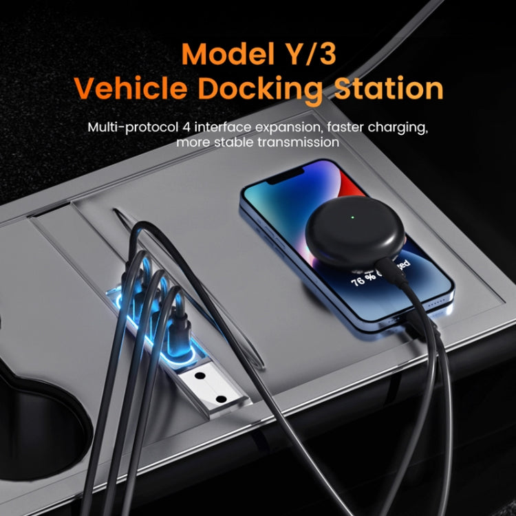 For Tesla Model 3/Y Center Control Type-C Multi-Port Fast Charging USB HUB Docking Station, Model: Dual Wire Gradient - DIY Modified Charger by buy2fix | Online Shopping UK | buy2fix