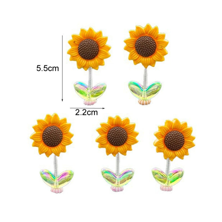 5pcs /Set Cute Sunflower Car Ornament Car Center Console Shaking Flowers Decoration, Style: A Model - Ornaments by buy2fix | Online Shopping UK | buy2fix