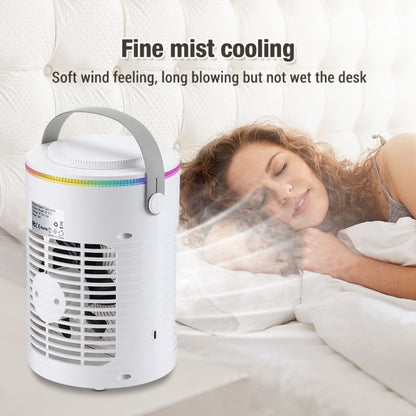CF-516 USB Home Timed Desktop RGB Light Adjustable Spray Humidification Cooler Fan(White) - Electric Fans by buy2fix | Online Shopping UK | buy2fix