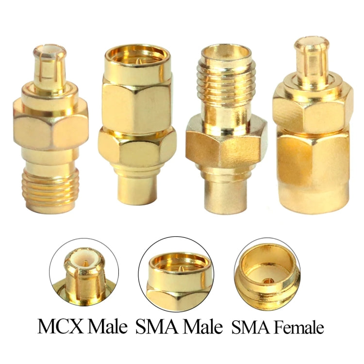 4pcs /Set SMA To MCX Connector Kit RF Coaxial Gold Plated Adapter - DVB-T & Simulation Antenna by buy2fix | Online Shopping UK | buy2fix