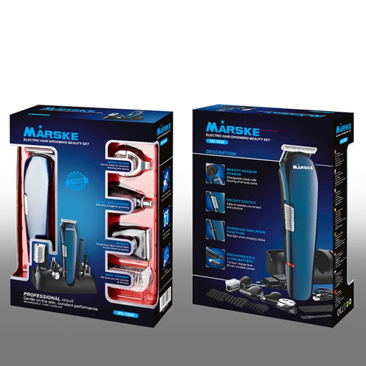 MARSKE MS-5006 5 In 1 Electric Hair Clipper Razor Nose Hair and Eyebrow Trimmer USB - Hair Trimmer by MARSKE | Online Shopping UK | buy2fix