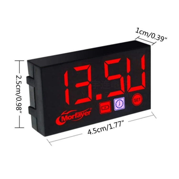 Compact LED Digital Display Time Voltmeter, Specification: 2 in 1 Water Temperature Red - Electrical Instruments by buy2fix | Online Shopping UK | buy2fix