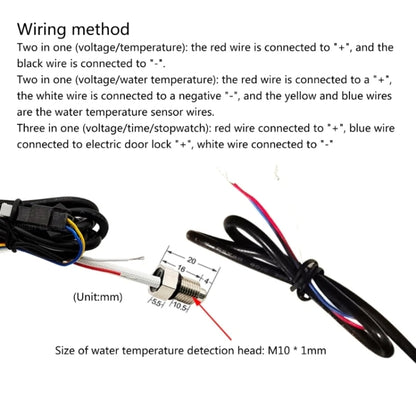 Compact LED Digital Display Time Voltmeter, Specification: 3 in 1 Red - Electrical Instruments by buy2fix | Online Shopping UK | buy2fix