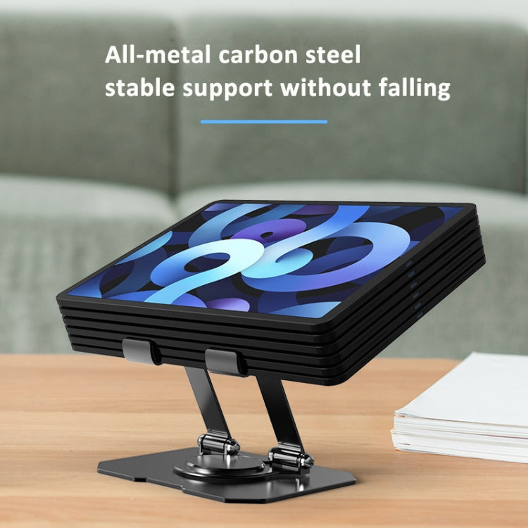 Metal Cooling Tablet Stand Rotatable Adjustable Base Support(Black) - Desktop Holder by buy2fix | Online Shopping UK | buy2fix