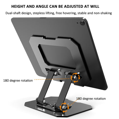 Metal Cooling Tablet Stand Rotatable Adjustable Base Support(Black) - Desktop Holder by buy2fix | Online Shopping UK | buy2fix