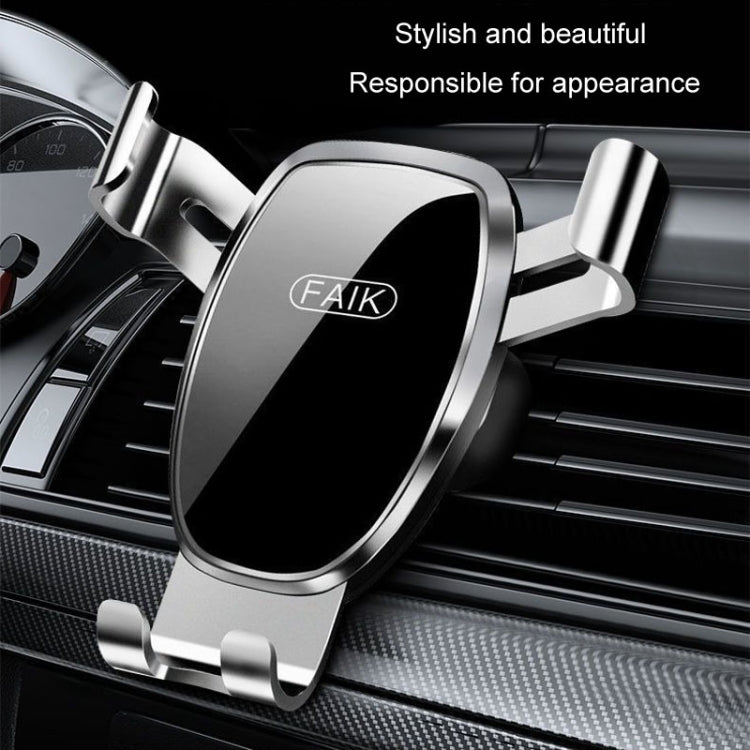 FAIK Car Cell Phone Holder Air Vent Triangle Gravity Sensor Car Phone Bracket, Color: Silve Mirror Model - Car Holders by FAIK | Online Shopping UK | buy2fix