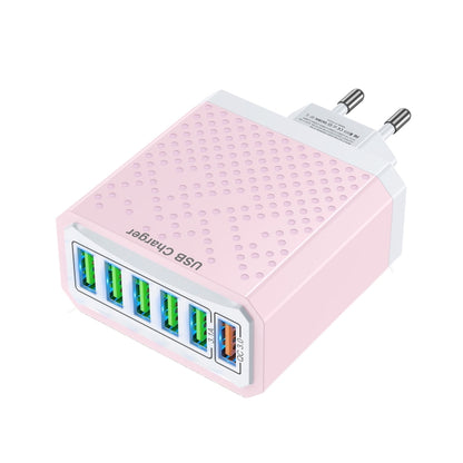 6-Ports Multifunctional Quick Charging USB Travel Charger Power Adapter, Model: Pink EU Plug - USB Charger by buy2fix | Online Shopping UK | buy2fix