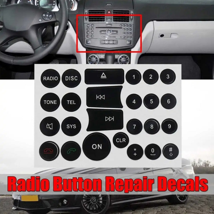 For Mercedes Benz C/E/GLK/W 2007-2014 Radio Button Repair Sticker(Style Two) - Decorative Sticker by buy2fix | Online Shopping UK | buy2fix