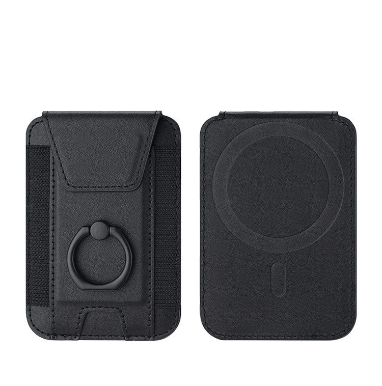 Magsafe Card Holder with Ring Elastic Wallet For iPhone 15/14/13/12 Series(Black) - Others Accessories by buy2fix | Online Shopping UK | buy2fix