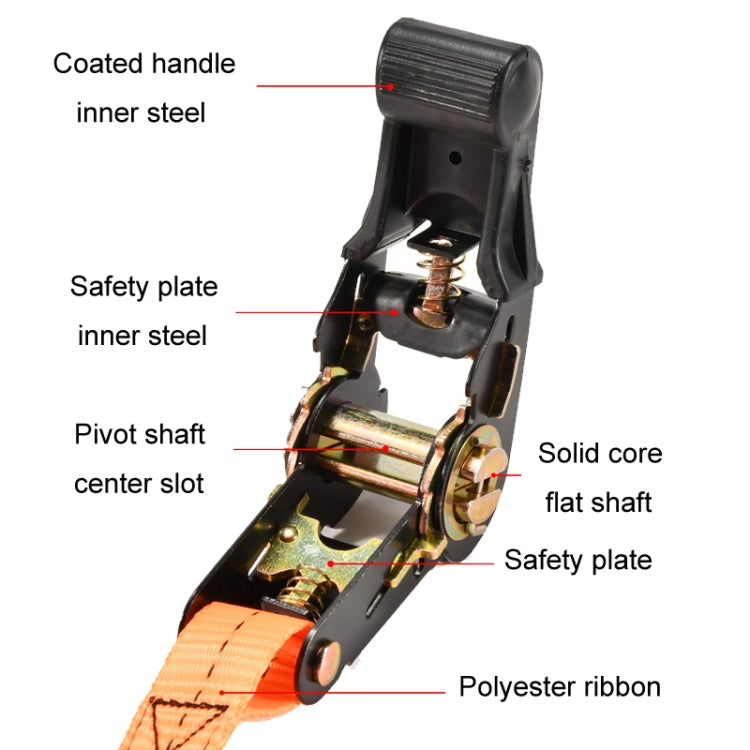 Motorcycle Ratchet Tensioner Cargo Bundling And Luggage Fixing Straps, Specification: Black 3m - Towing Bars by buy2fix | Online Shopping UK | buy2fix