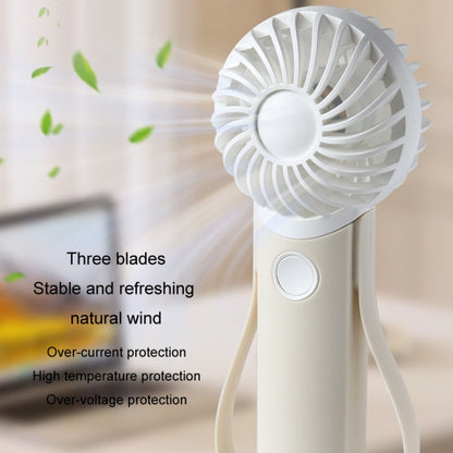 Portable Handheld Quiet Fan Silicone Hanging Neck Small Electrical Fan(Beige) - Electric Fans by buy2fix | Online Shopping UK | buy2fix