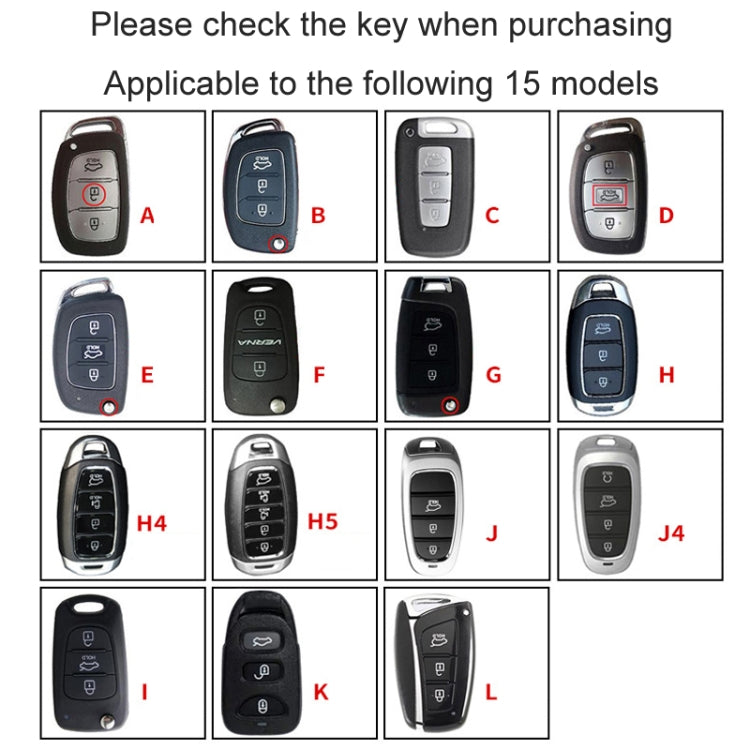 For Hyundai Car Key Cover Multifunctional Keychains Anti-lost Number Plates, Style: L - Car Key Cases by buy2fix | Online Shopping UK | buy2fix