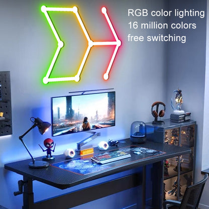 JSK-P22 5V Bluetooth RGB Stitching Light E-Sports Atmosphere Decorative Lamp, Style: 6 Sections+USB To DC Line+EU Plug(Black) - Novelty Lighting by buy2fix | Online Shopping UK | buy2fix