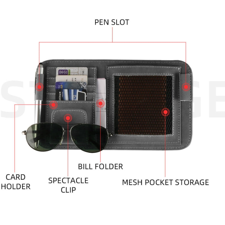 Car Sun Visor Bill Holder Glasses Clip Storage Bag(Black) - Sunglasses & Glasses Clips by buy2fix | Online Shopping UK | buy2fix