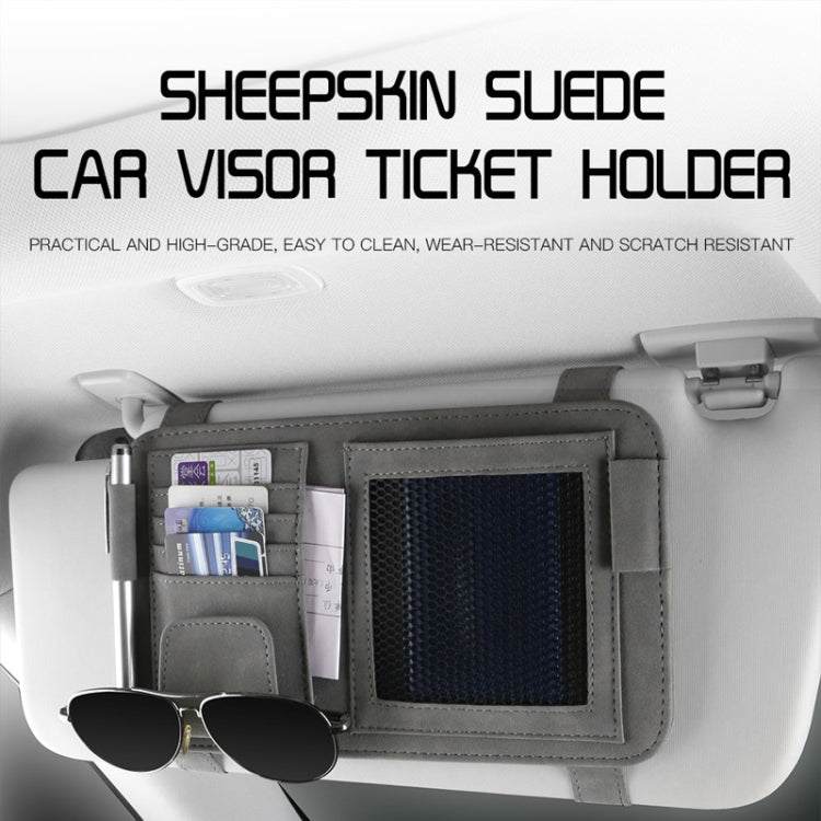 Car Sun Visor Bill Holder Glasses Clip Storage Bag(Brown) - Sunglasses & Glasses Clips by buy2fix | Online Shopping UK | buy2fix