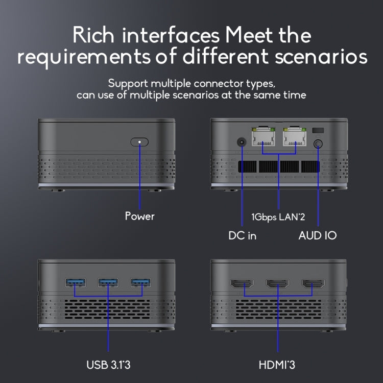 T9 Plus N100 DDR5 8G+1TB US Plug 12th Alder Lake Dual Gigabit LAN+3 HDMI 4K HD Pocket Mini PC - Windows Mini PCs by buy2fix | Online Shopping UK | buy2fix