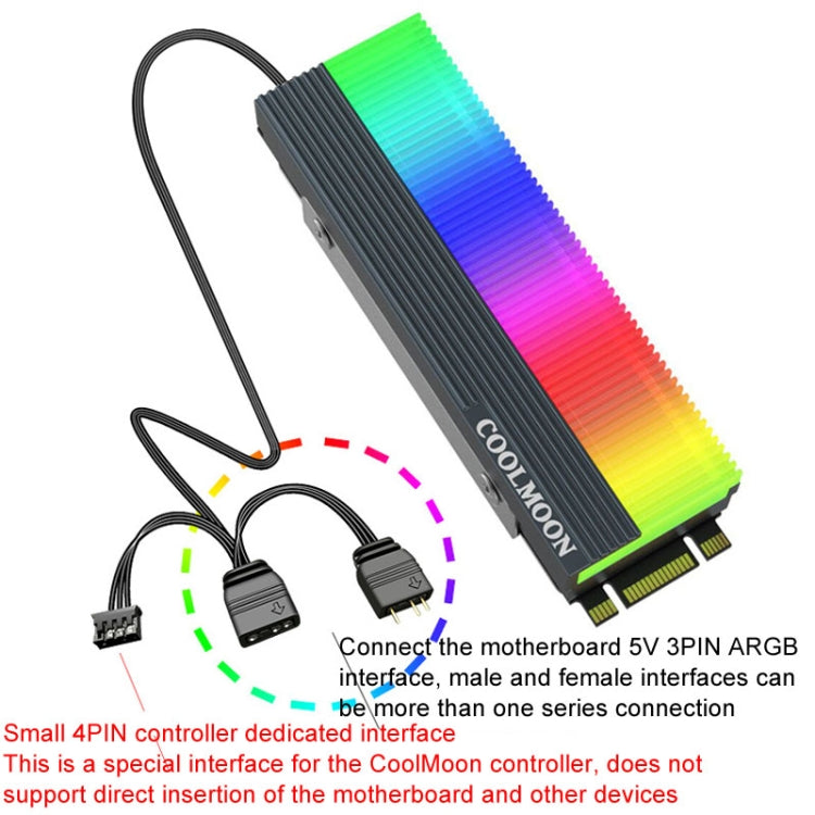 COOLMOON CM-M2A M.2 2280 Solid State Drive Cooler 5V ARGB Hard Drive Heatsink(White) - Fan Cooling by COOLMOON | Online Shopping UK | buy2fix