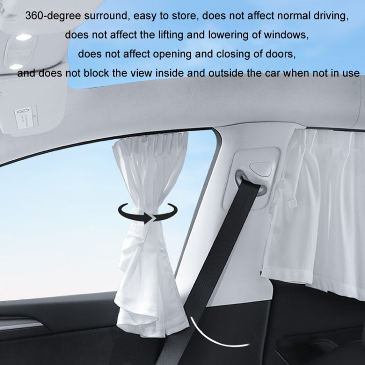 For Tesla Model Y 4pcs White Car Side Window Privacy Sun Protection Curtain - Window Foils & Solar Protection by buy2fix | Online Shopping UK | buy2fix