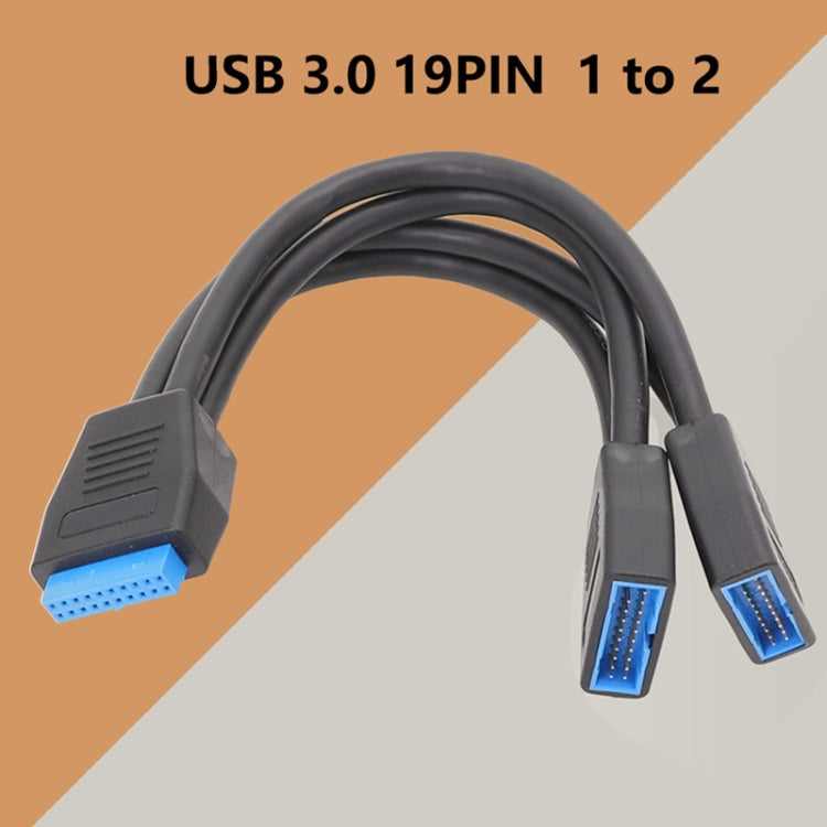 21cm Computer Motherboard 19 Pin USB3.0 One To Two Extension Cable - USB 3.0 by buy2fix | Online Shopping UK | buy2fix