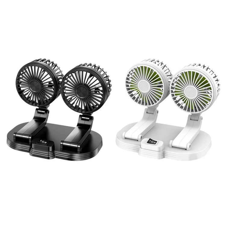 5V USB Port Car Dual-head Fan Circulation Fan(White) - Heating & Fans by buy2fix | Online Shopping UK | buy2fix