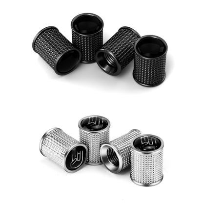 4pcs /Set Zinc Alloy Car Tire Modified Valve Cap(Black) - Tire Valve Caps by buy2fix | Online Shopping UK | buy2fix