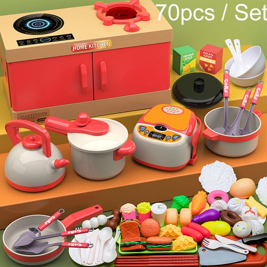 70pcs / Set Children Simulation Kitchen Cooking Toys Pretend Play Educational Toys Set - Pretend Play Toys by buy2fix | Online Shopping UK | buy2fix