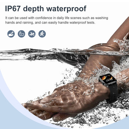 T12Pro 1.85-inch IP67 Waterproof Sports Health Monitoring Bluetooth Call Smart Watch(Black) - Smart Watches by buy2fix | Online Shopping UK | buy2fix