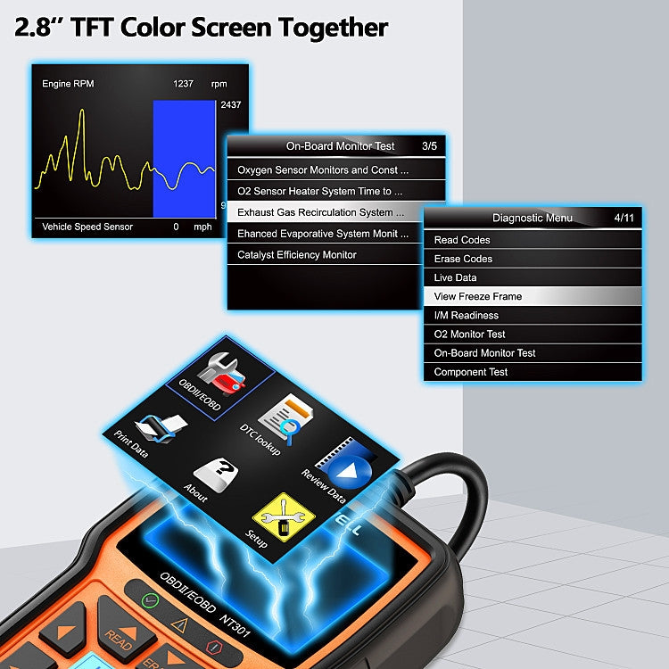 FOXWELL NT301 OBD2 Car Fault Diagnostic Instrument Live Data Code Reader Tool - Electronic Test by FOXWELL | Online Shopping UK | buy2fix