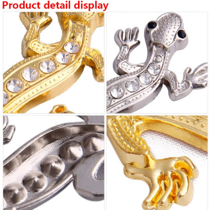 Zinc Alloy Rhinestone Gecko Metal 3D Car Sticker(Gold) - 3D Metal Sticker by buy2fix | Online Shopping UK | buy2fix