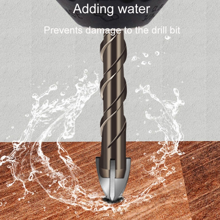 8mm Hexagonal Shank Spiral Flute Cross Alloy Drill Bits Glass Tile Four Edge Drivers - Drill & Drill Bits by buy2fix | Online Shopping UK | buy2fix