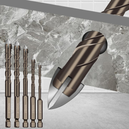 8mm Hexagonal Shank Spiral Flute Cross Alloy Drill Bits Glass Tile Four Edge Drivers - Drill & Drill Bits by buy2fix | Online Shopping UK | buy2fix