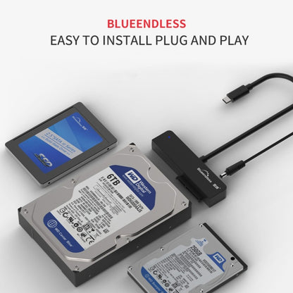 Blueendless US35 USB3.0 To SATA Adapter 2.5 / 3.5-Inch Hard Drive SSD Reader, Spec: Type-C UK Plug - USB to IDE / SATA by Blueendless | Online Shopping UK | buy2fix