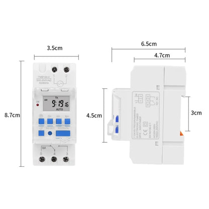 SINOTIMER TM919A-4 12V 16A Din Rail Mount Digital Timer Switch Microcomputer Weekly Programmable Time Relay Control - Switch by SINOTIMER | Online Shopping UK | buy2fix