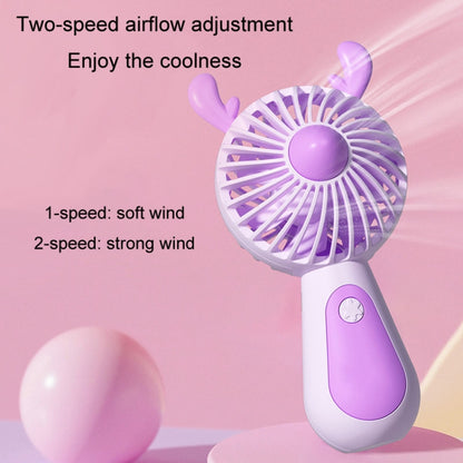 Cute Cartoon Handheld Small Fan Mini Portable USB Charging Fan, Size: Bear(Purple) - Electric Fans by buy2fix | Online Shopping UK | buy2fix