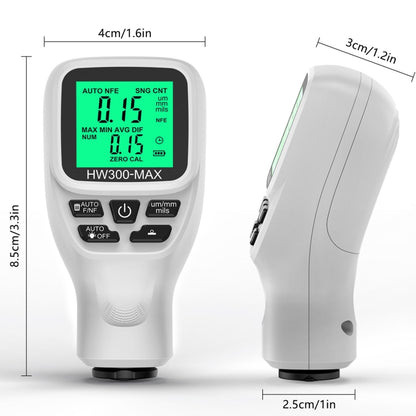 HW300-MAX Coating Thickness Gauge Anti-skid Paint Film Tester(White) - Coating Thickness Gauge by buy2fix | Online Shopping UK | buy2fix
