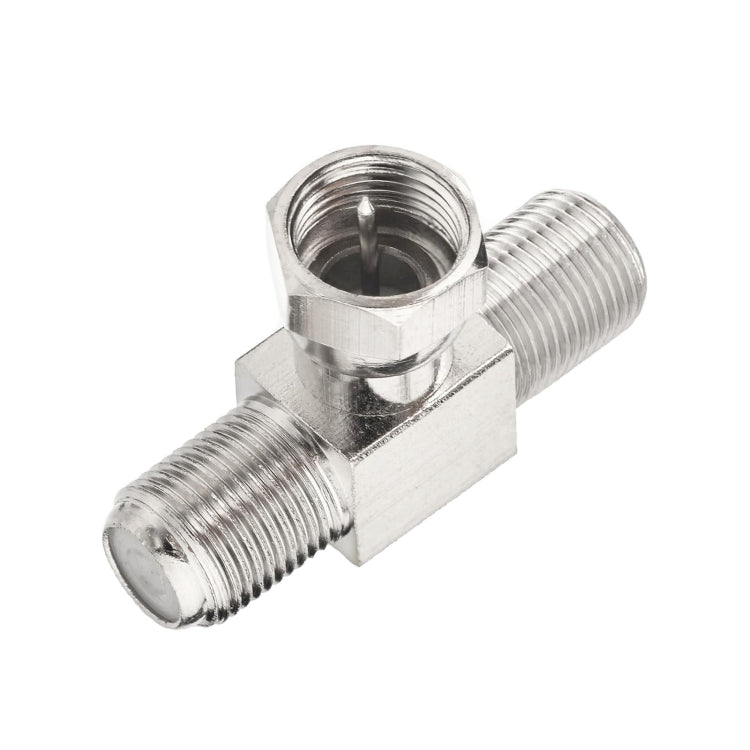 F Type Splitter 3 Way Connector F Male To Dual F Female Coaxial Connector Adapter - Connectors by buy2fix | Online Shopping UK | buy2fix