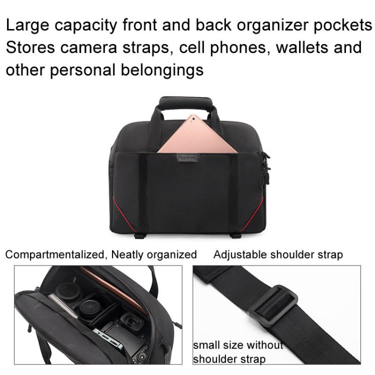 Cwatcun D109 Portable Casual Waterproof Multi-Function Camera Storage Photography Bag, Color: Large Black - Strap Satchel by Cwatcun | Online Shopping UK | buy2fix