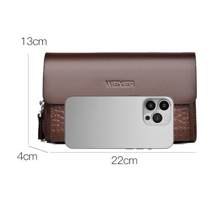 WEIXIER W129 Men Magnetic Buckle Anti-Theft Clutch Bag Large Capacity Multi-Card Wallet(Black) - Wallets by WEIXIER | Online Shopping UK | buy2fix