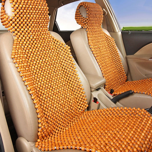 Car Wood Beaded Cushion Universal Car Seat Cover Summer Interior Supply(Beige) - Seat Accessories by buy2fix | Online Shopping UK | buy2fix