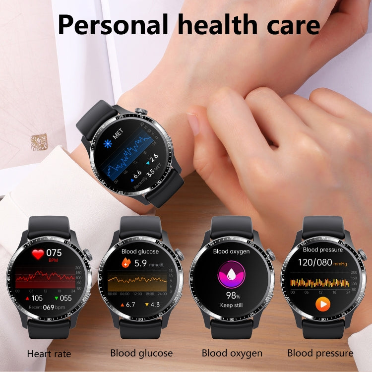 F207 Smart Watch 1.35-Inch Narrow Edge Screen Supports Bluetooth Calls / 24H Health Monitoring / 150+ Sports Modes, Color: Black 3-Beads Steel - Smart Watches by buy2fix | Online Shopping UK | buy2fix